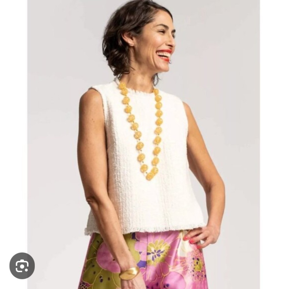 Frances Valentine Twiggy Tweed Fringe Top - Size L